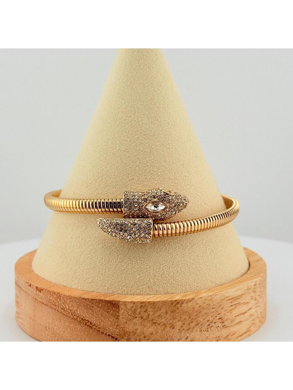 Bomb Party Single Bracelet Stretchy Bangle - Yellow Gold Snake (25)